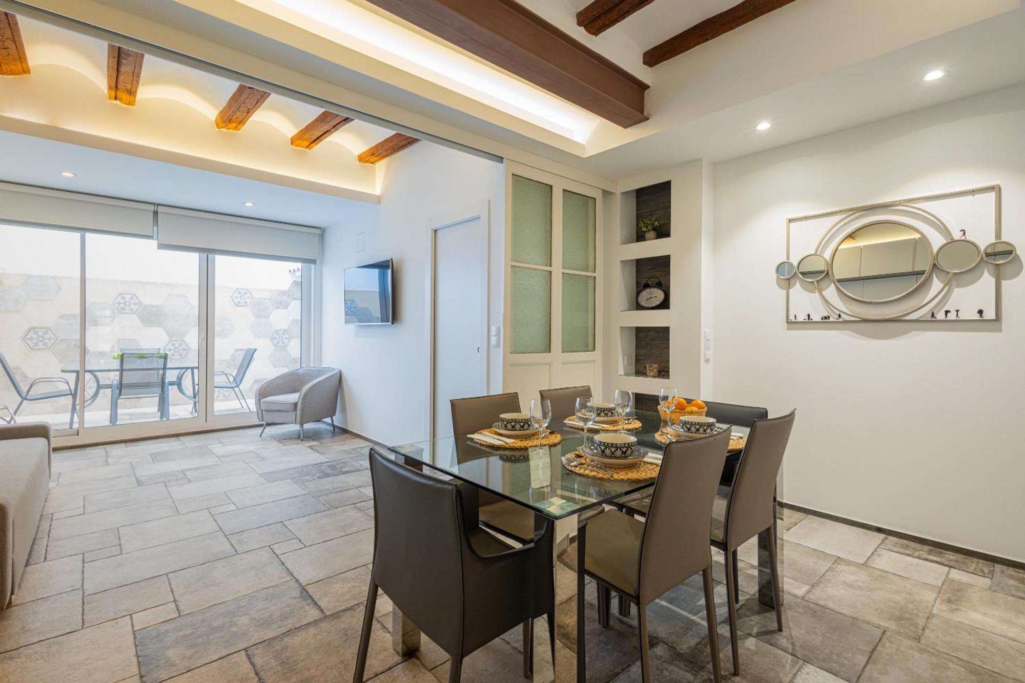 Florit Flats - Center Modern 1br 2bth Terrace Wi-fi Ac Apartamento *