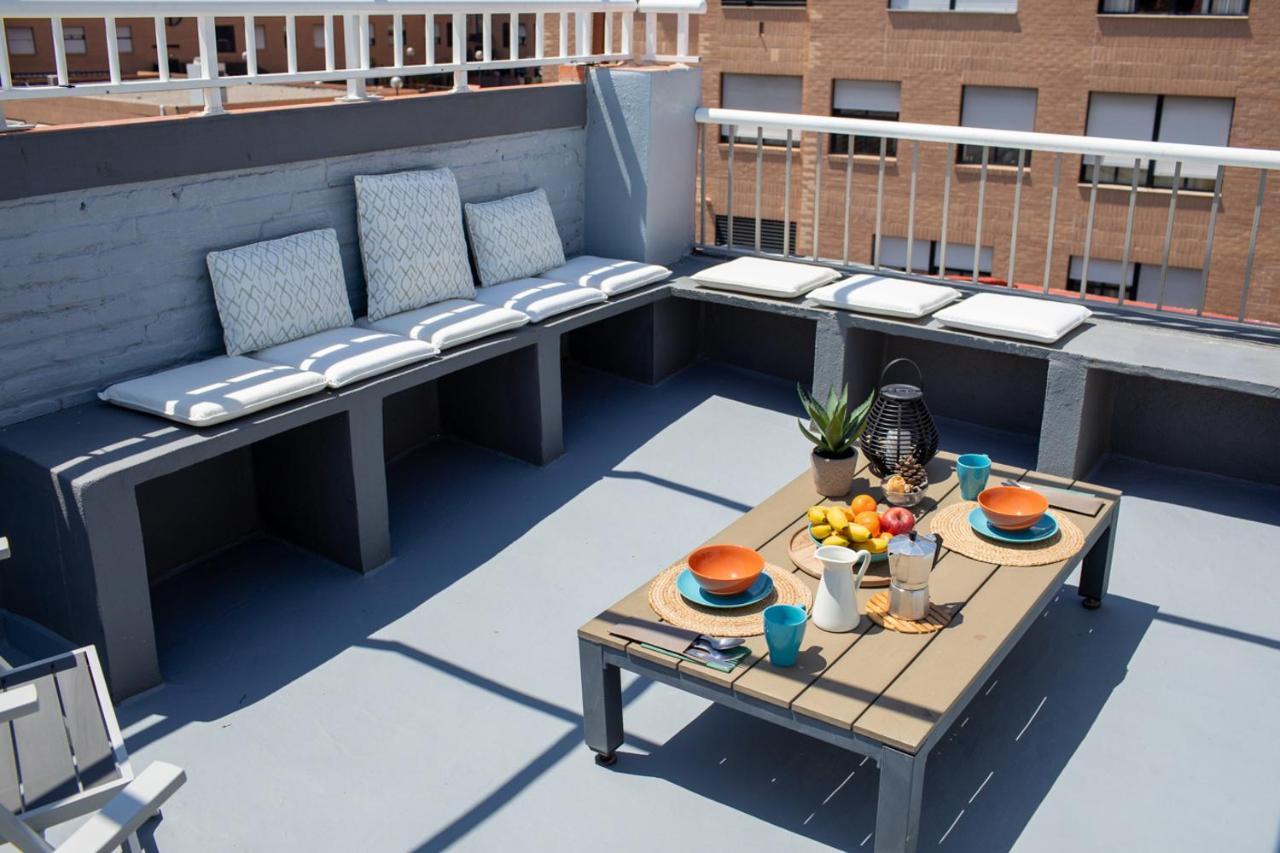 Florit Flats - Cabanyal 3 Bedroom Wifi Ac Terrace Penthouse Apartamento *